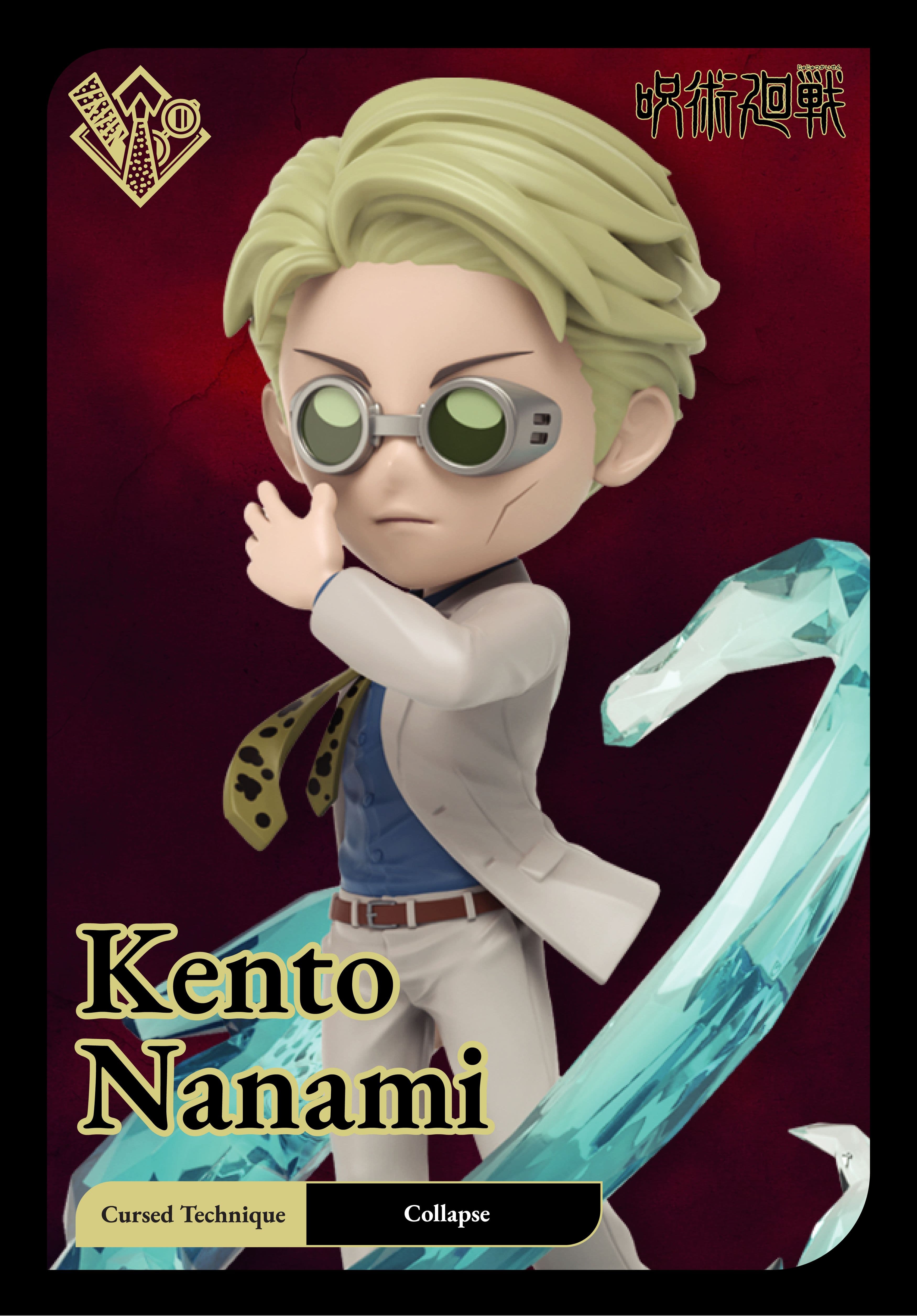 Kento Nanami Kwistal Jujutsu Kaisen blind box collectible figure unleashing Ratio Technique Collapse with crystal aura.