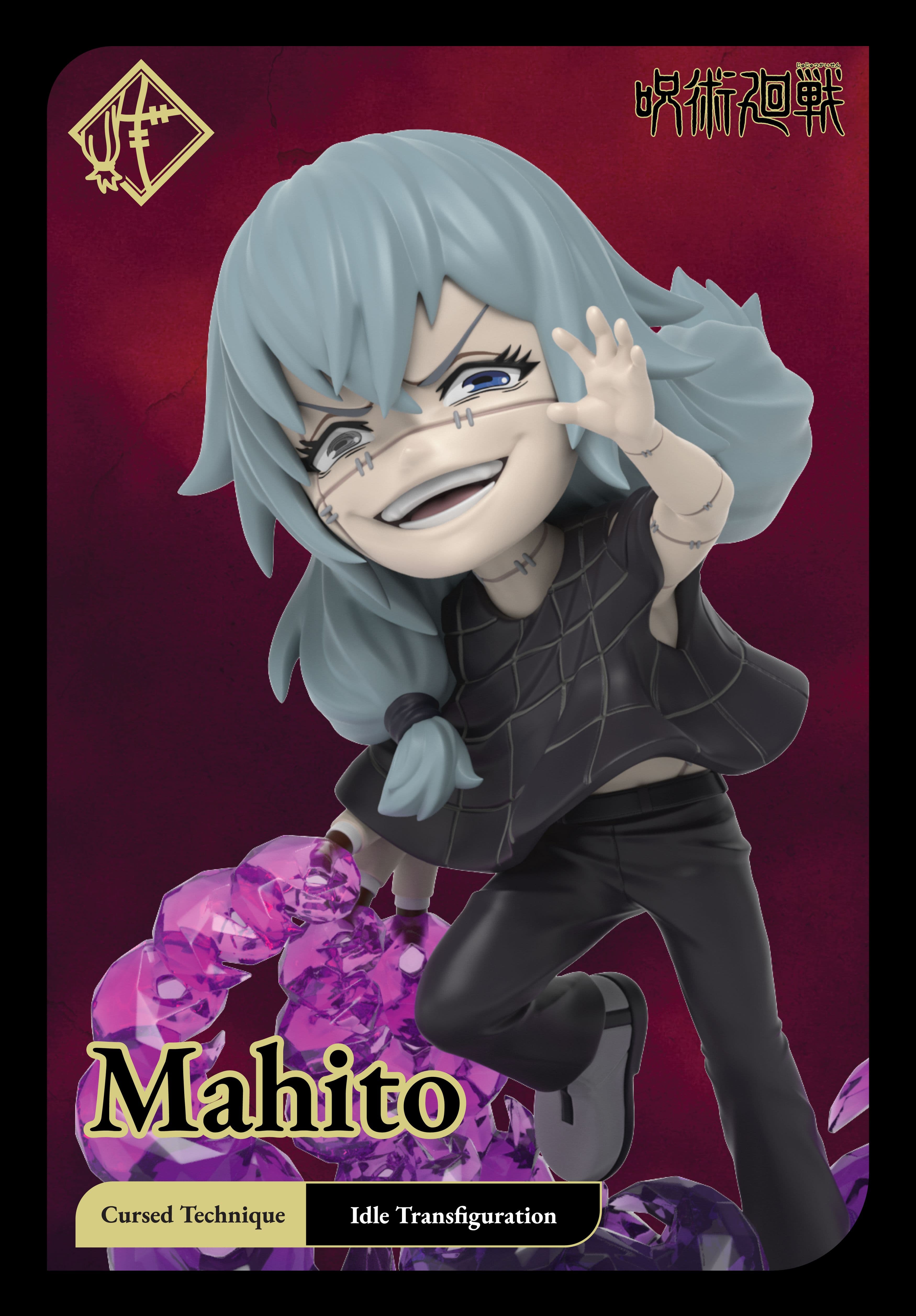 Mahito Kwistal Jujutsu Kaisen blind box collectible figure manipulating his Idle Transfiguration with crystal-like energy.