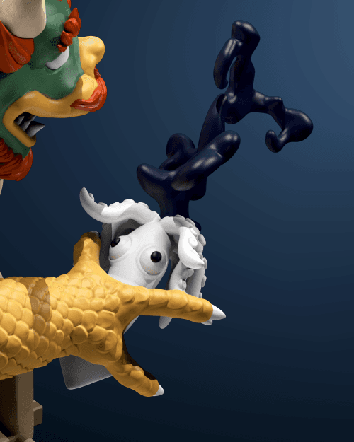 Ukiyo-E Rickshaw Kart: Turtle Daimao by Jed Henry Close Up