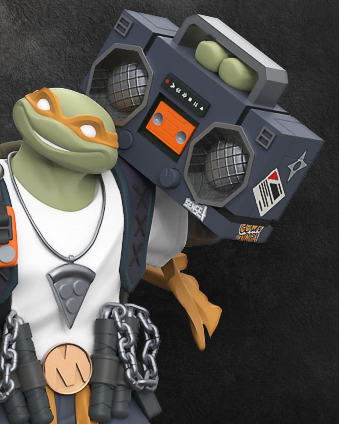 Teenage Mutant Ninja Turtles x ClogTwo Urban Combat Michelangelo Close Up