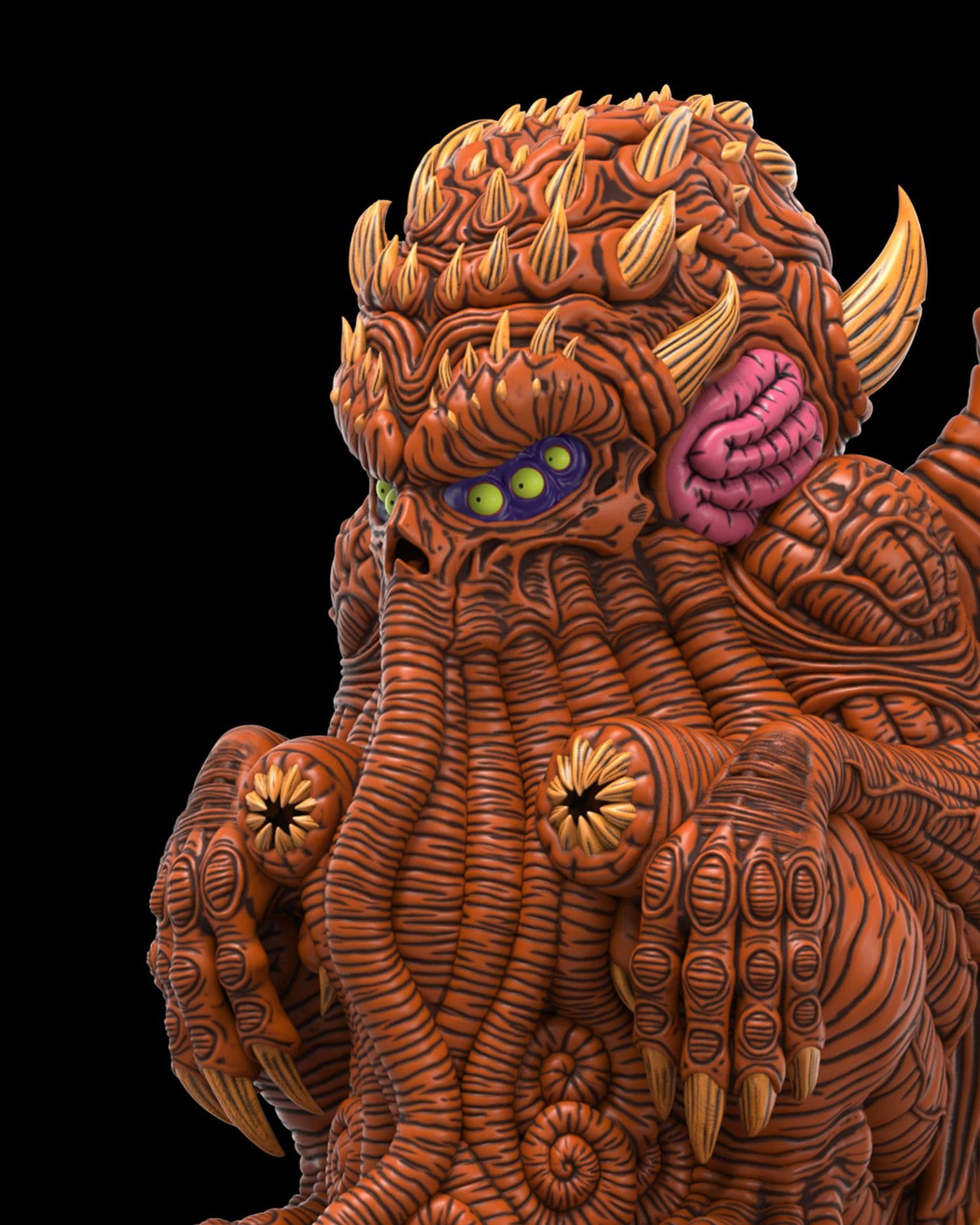 Cthulhu (Cinder Red) by James Groman Close Up