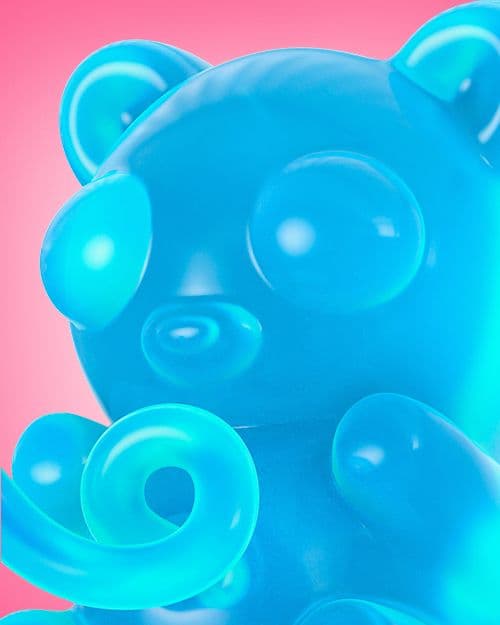 Immaculate Confection: Gummi Fetus (Blue Raspberry Edition) by Jason Freeny Close Up