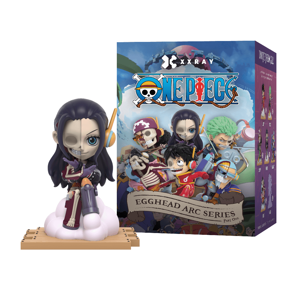 Nico Robin figure, half skeletal, wearing headphones with arms crossed, palms facing upwards, and sitting on a cloud base.