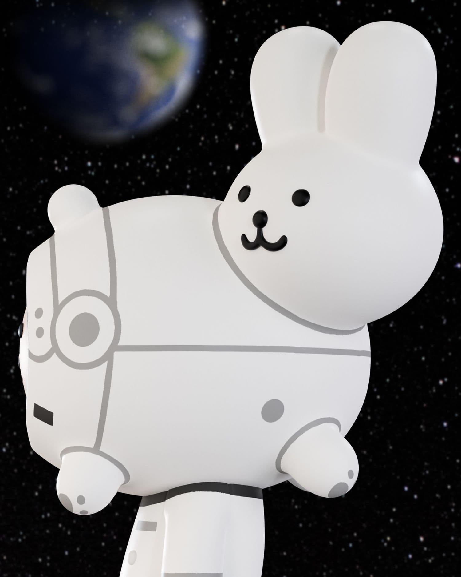 Chief Cottontail (Bunny to the Moon) by Goodmorningtown Close Up