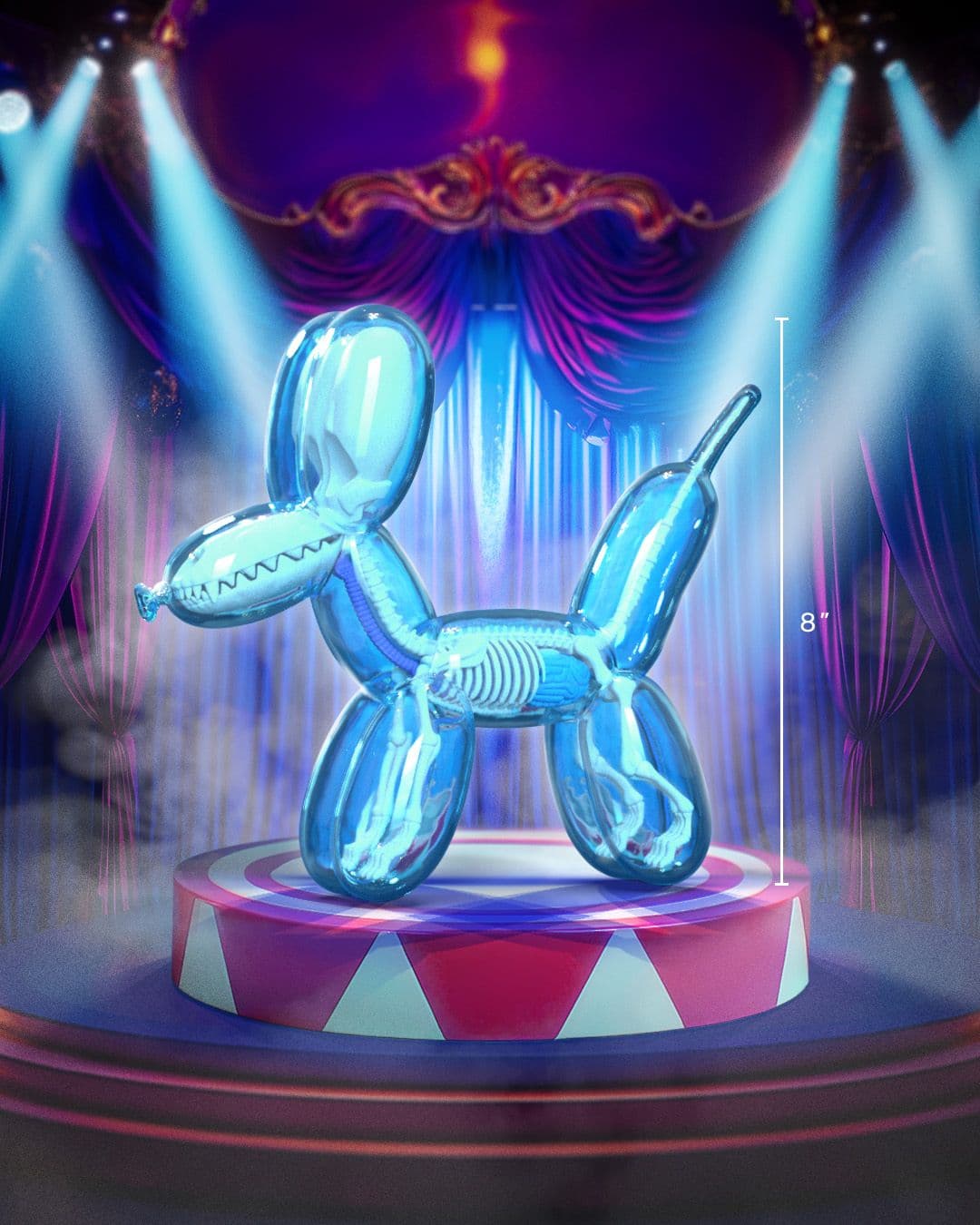 Funny Anatomy Balloon Dog (Sky Blue Edition) Close Up